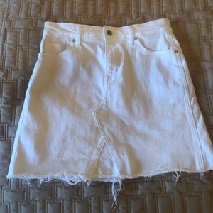 White old Navy denim mini skirt.